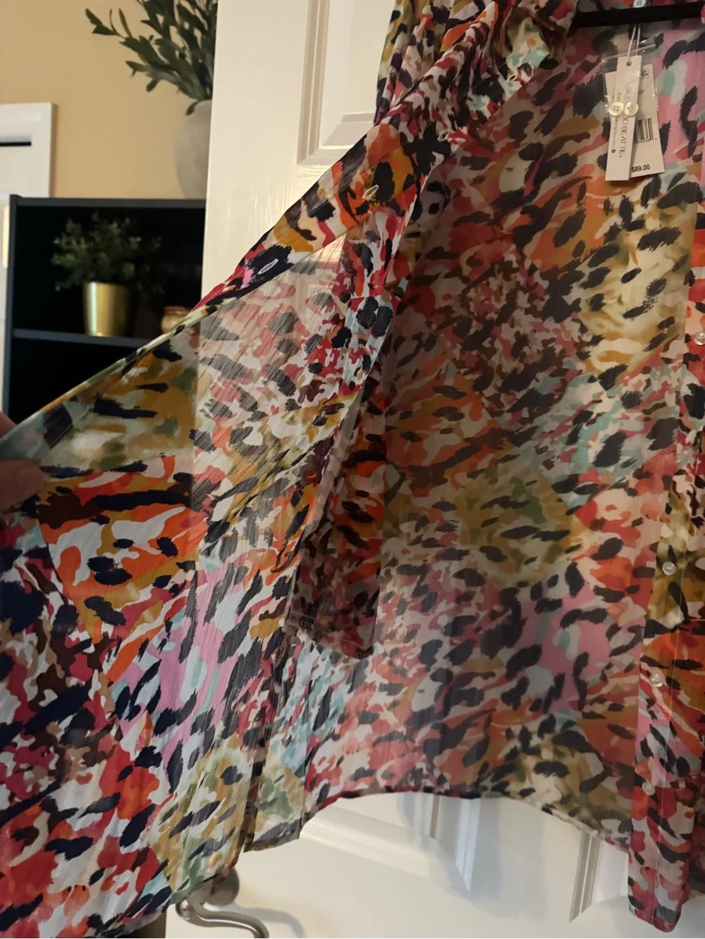 Bleu Rod Beattie Multicolor Abstract Print Swim Cover-Up